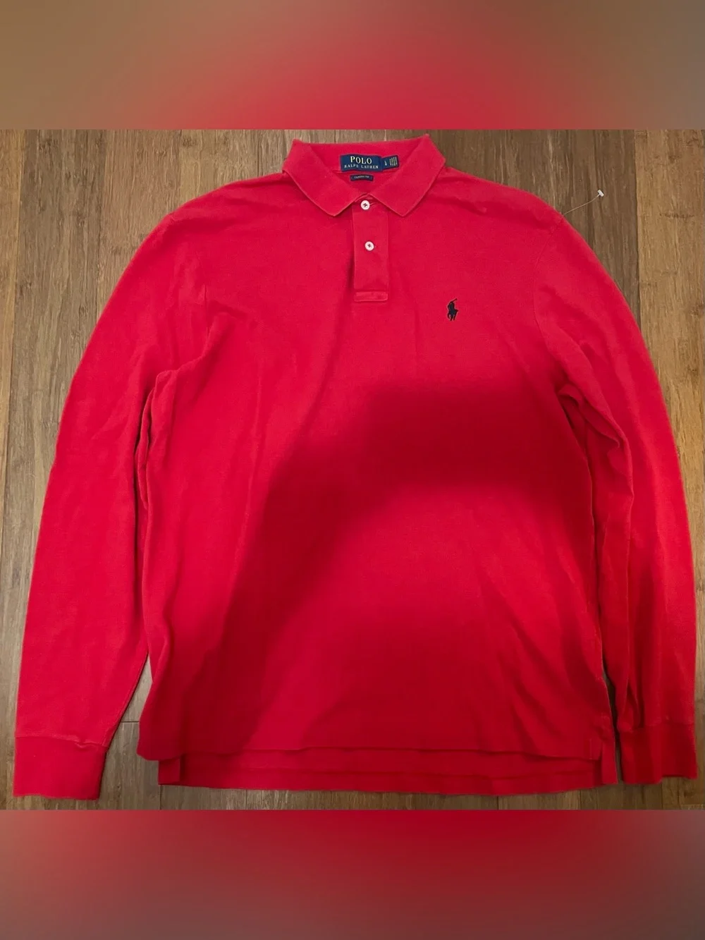Ralph Lauren Men’s Bright Red Long Sleeve Polo